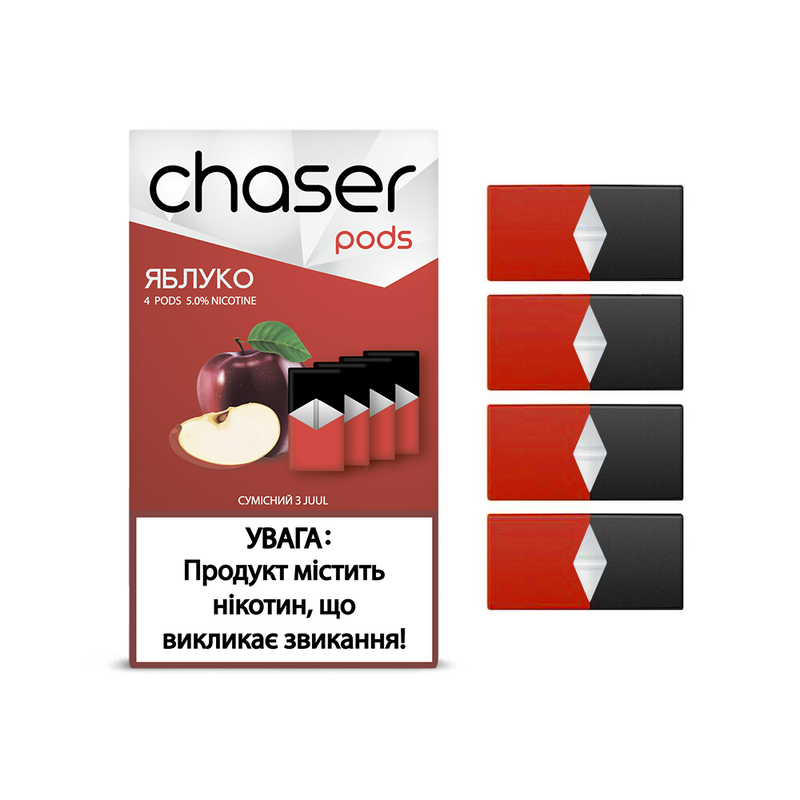 Змінний картридж для Juul Chaser Pods - Яблуко 4 шт (Original)