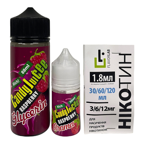 Набір Candy Juice Raspberry, 120 мл Органічний