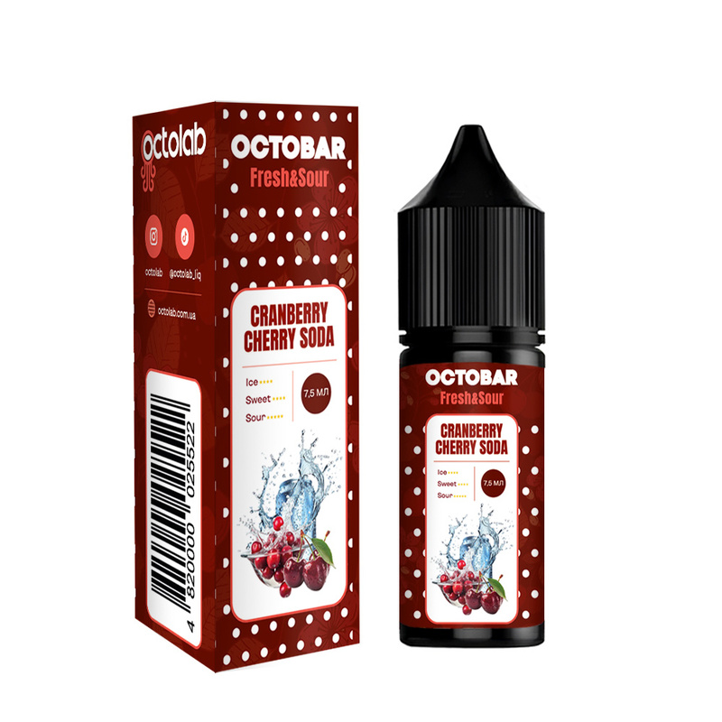 Набір Octobar Fresh Sour Cranberry Cherry Soda, 15 мл