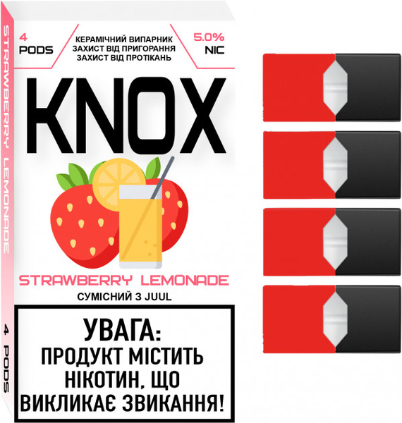 Змінний картридж для Juul KNOX - Strawberry Lemonade 4 шт (Original)