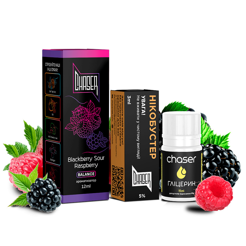 Набор Chaser Black Blackberry Sour Raspberry, 30 мл