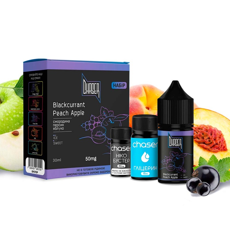 Набор Chaser Black Blackcurrant Peach Apple, 30 мл - 1