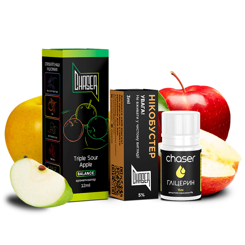 Набор Chaser Black Triple Sour Apple, 30 мл