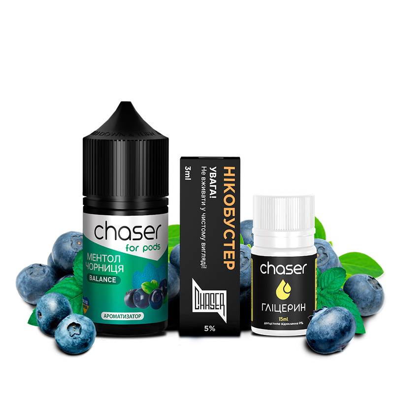 Набор Chaser For Pods Чорниця Ментол, 30 мл