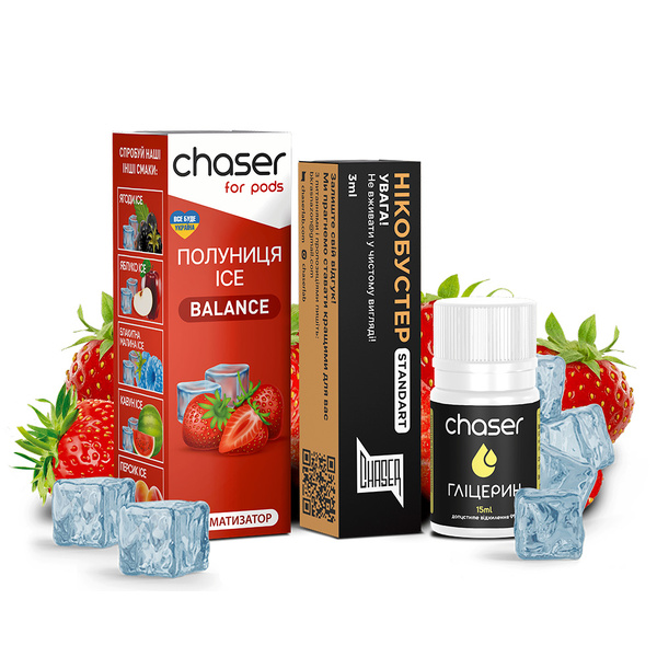 Набор Chaser For Pods Ice Полуниця, 30 мл