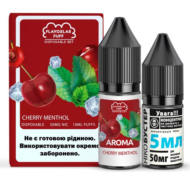 Набор Flavorlab Disposable Puff Cherry Menthol, 10 мл - 1