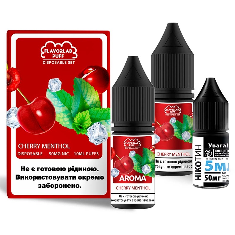 Набор Flavorlab Disposable Puff Cherry Menthol, 10 мл
