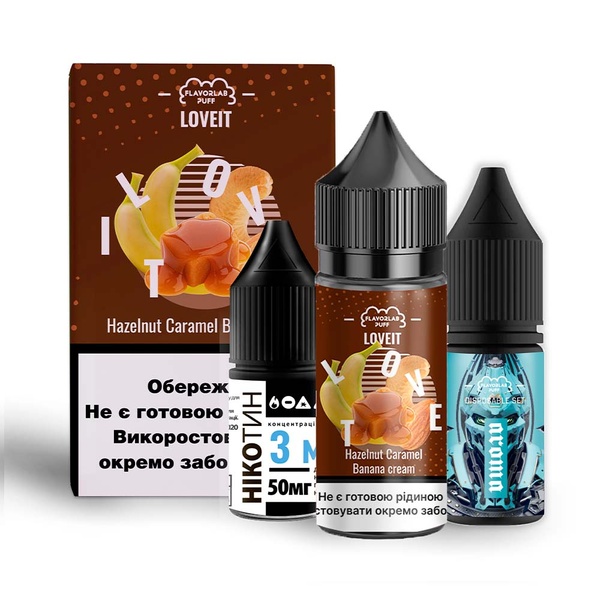 Набор Flavorlab Love IT Hazelnut Caramel Banana cream, 30 мл
