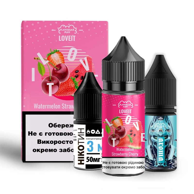 Набор Flavorlab Love IT Watermelon Strawberry Cherry, 30 мл