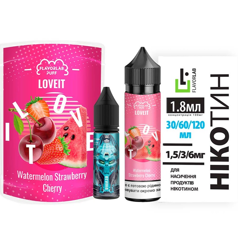 Набор Flavorlab Love IT Watermelon Strawberry Cherry, 60 мл