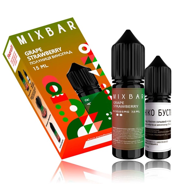 Набір Mix Bar Grape Strawberry, 15 мл