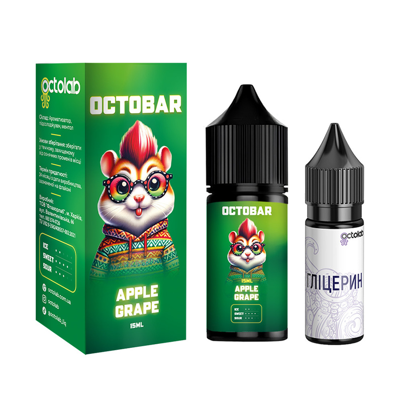 Набор Octobar NFT Apple Grape, 15 мл