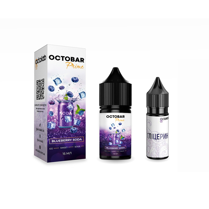 Набір Octobar Prime Blueberry Soda, 15 мл