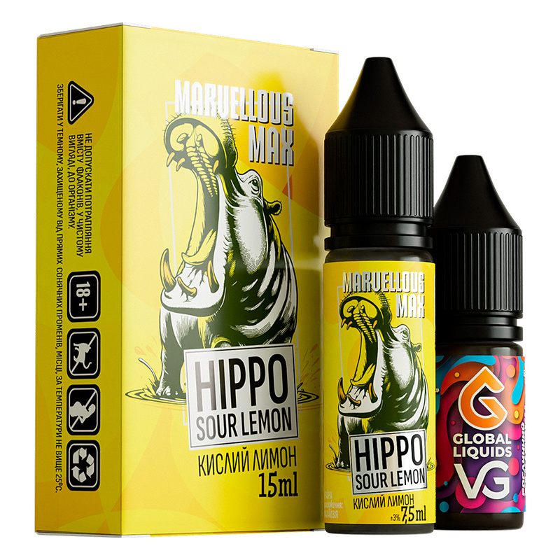 Набор Marvellous Max Hippo Sour Lemon, 15 мл