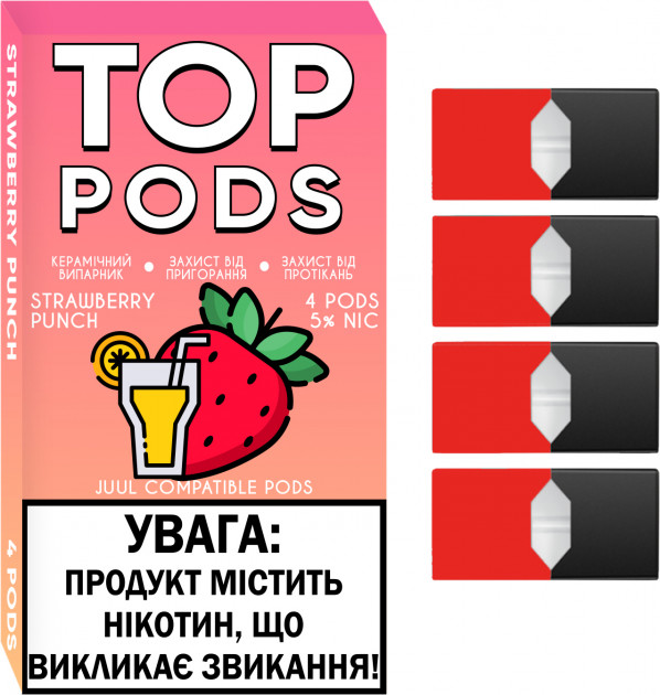 Сменный картридж для Juul TOP PODS - Strawberry Punch 4 шт (Original)