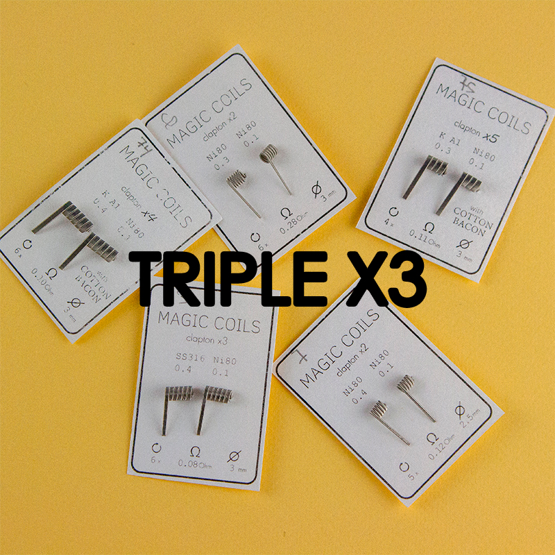 Magic Coils Triple x3 (преднамотанные койлы + вата)